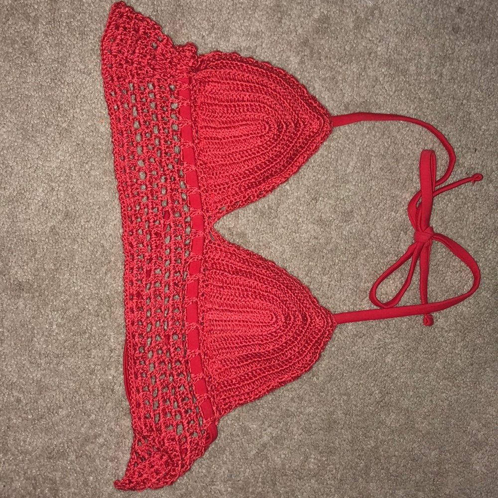 red bikini top